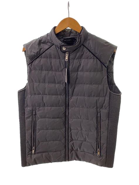 PRADA Down Vest 48 Nylon Gray ACS1 2014 2292 Used .